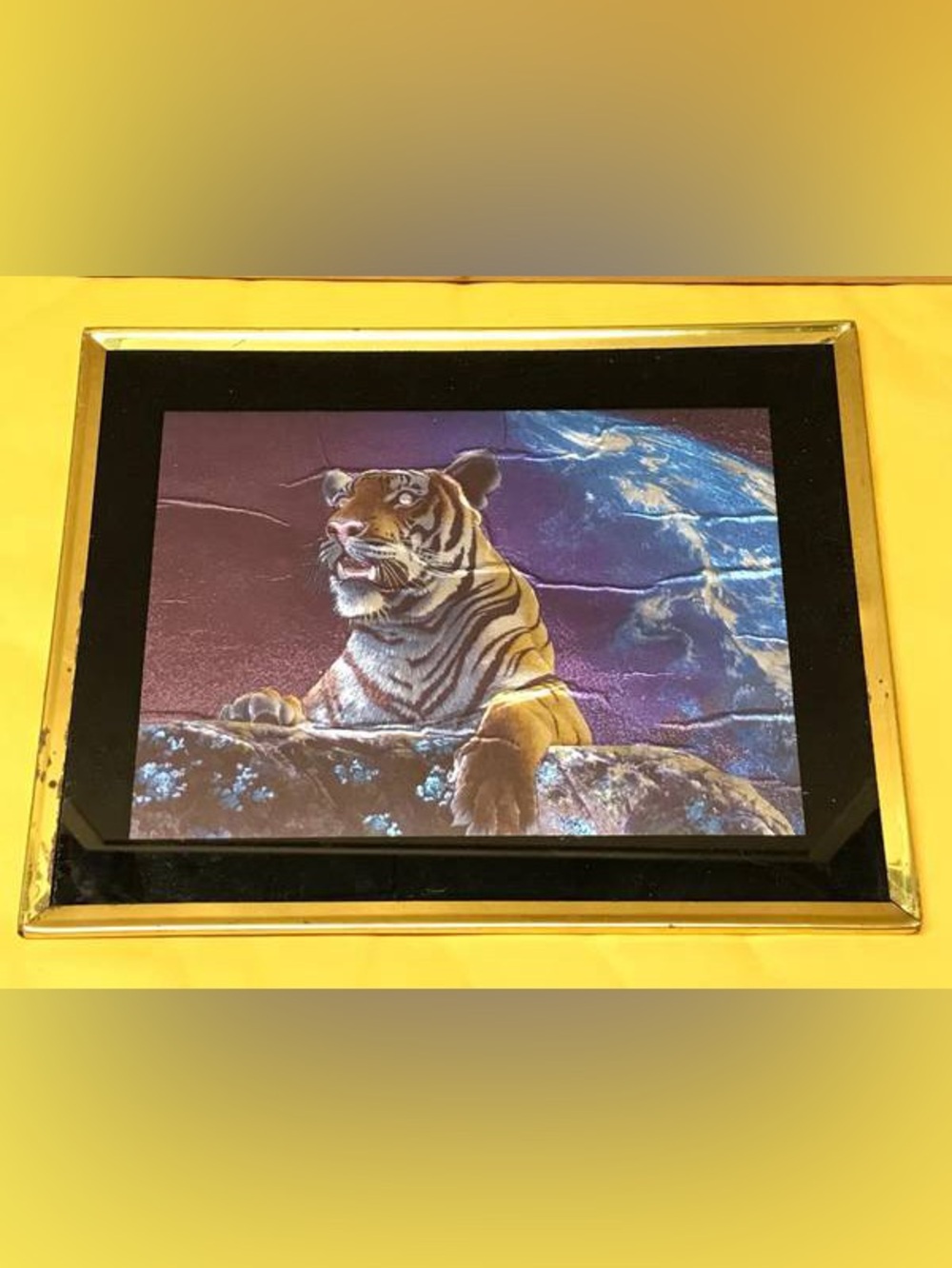 Vintage 1996 Holographic Tiger artwork by William Schimmel